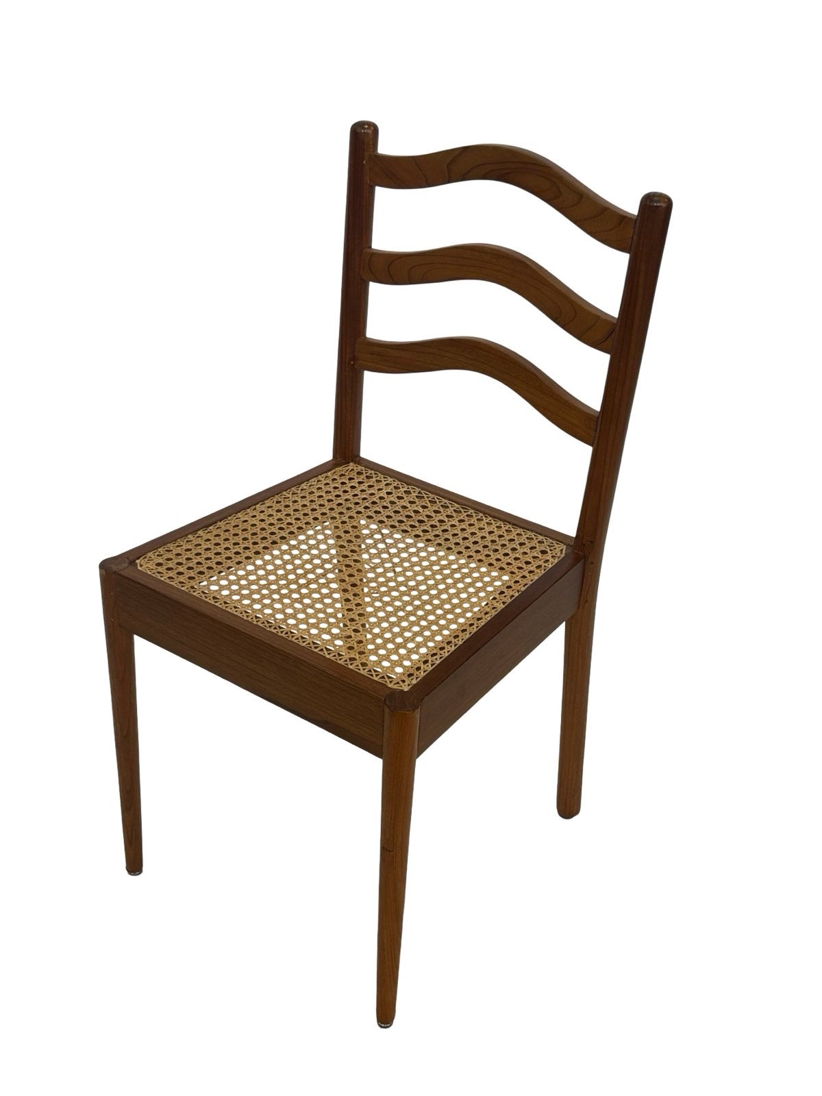 Vintage Teak Stoel met Webbing - Jaren '70 Design, Ophalen of Verzenden
