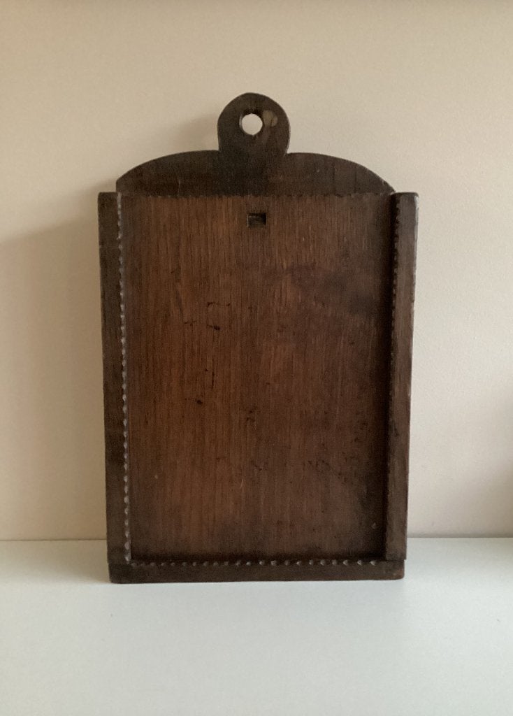 Een antiek massief houten schooltas met schuifdeksel, Ophalen of Verzenden