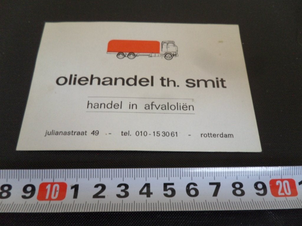 sticker rotterdam oliehandel TH SMIT handel in afvaloliën, Verzamelen, Ophalen of Verzenden, Zo goed als nieuw