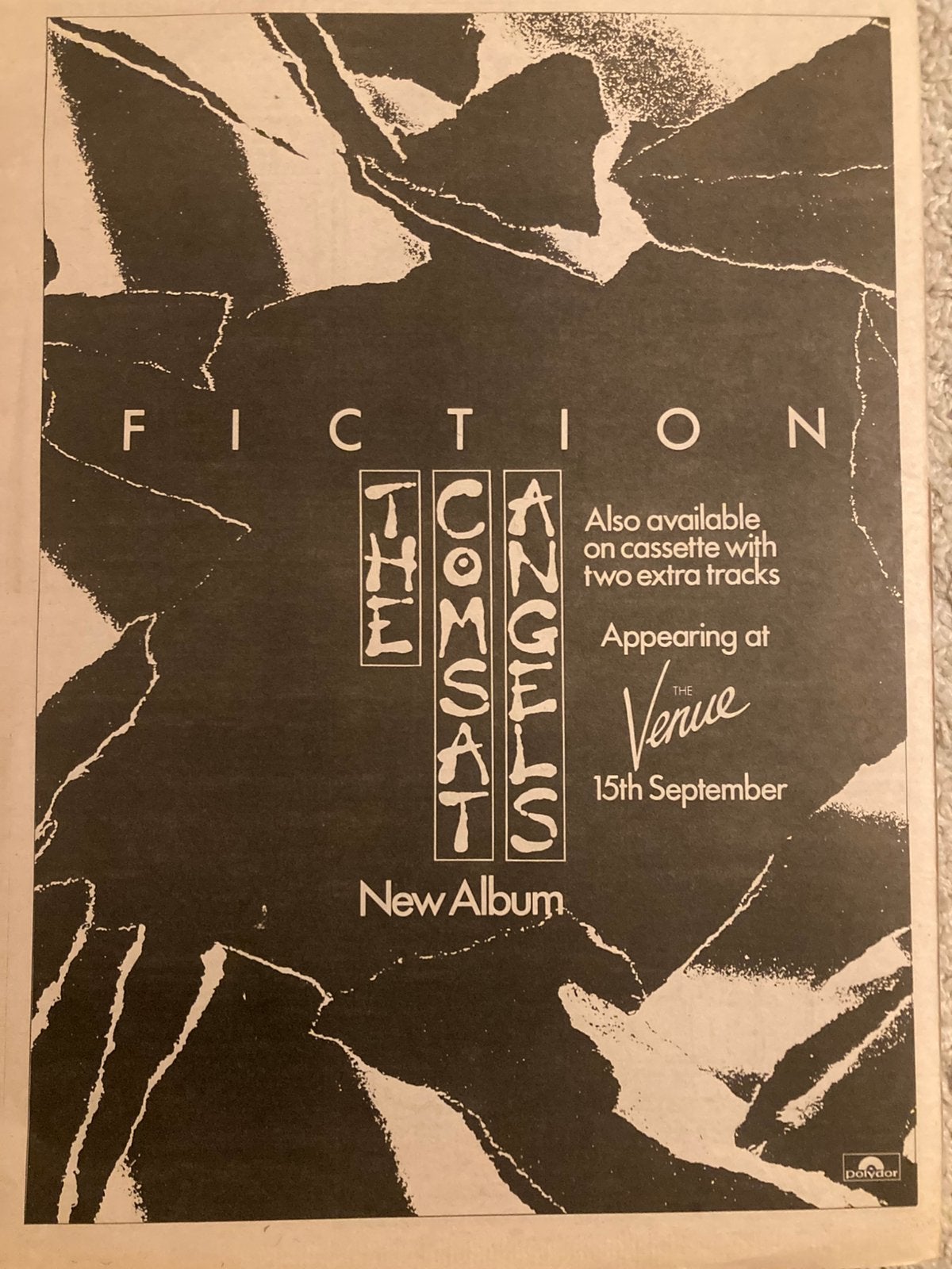 THE COMSAT ANGELS Fiction A3 advertentie, Ophalen of Verzenden, Zo goed als nieuw