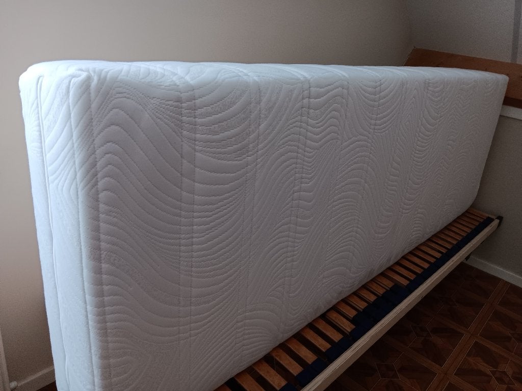 Lattenbodem 70x210 incl nieuw matras, Ophalen, 210 cm, Zo goed als nieuw, Hout