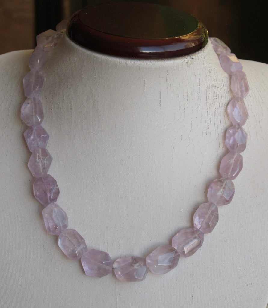 Schitterende ketting met lichte grote gefacetteerde Amethist, Sieraden, Tassen en Uiterlijk, Kettingen, Verzenden, Paars, Nieuw