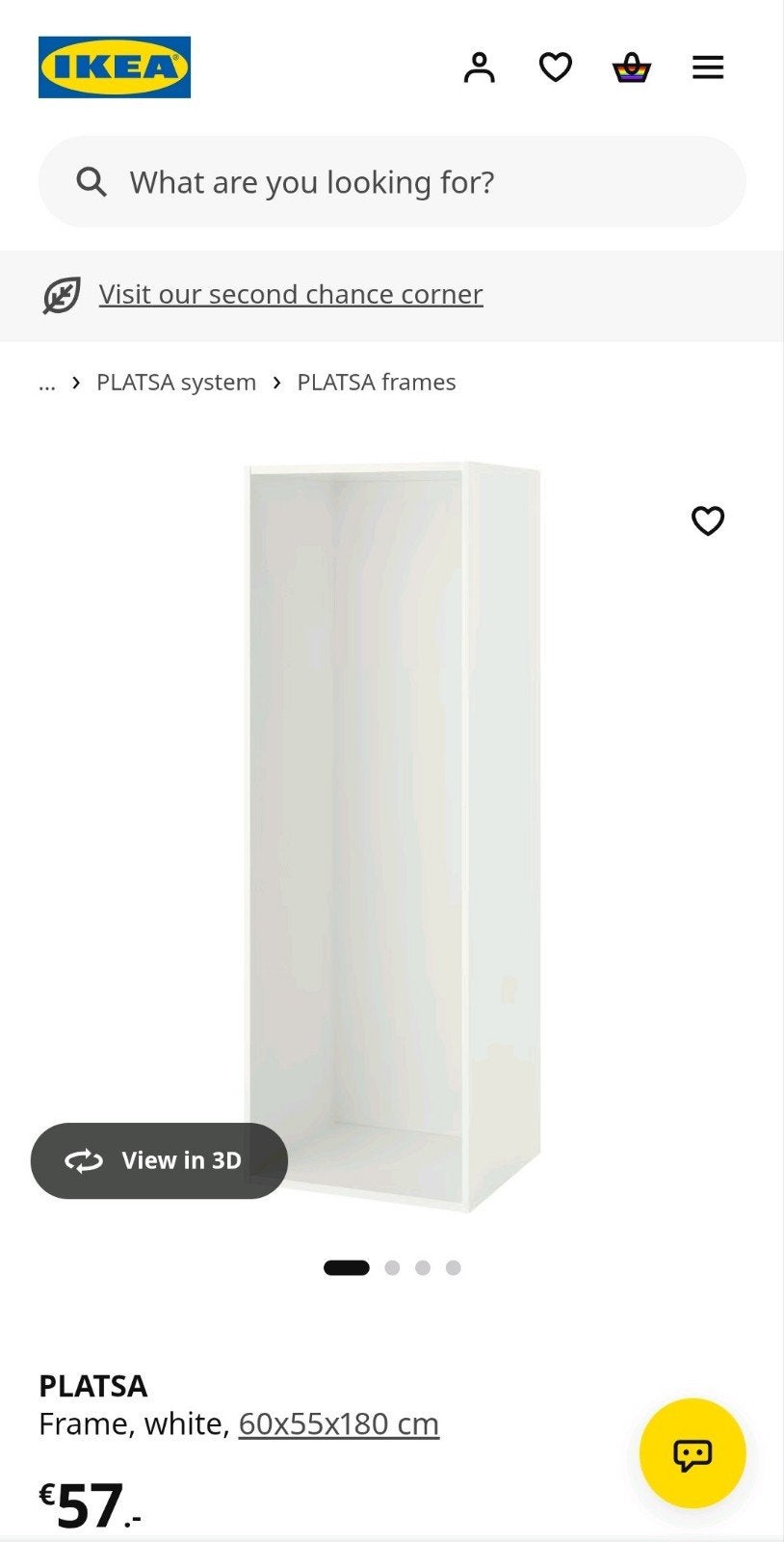 IKEA PLATSA Kast/basiselement 60x55x180 cm, Ophalen, 50 tot 100 cm, Zo goed als nieuw, Overige houtsoorten