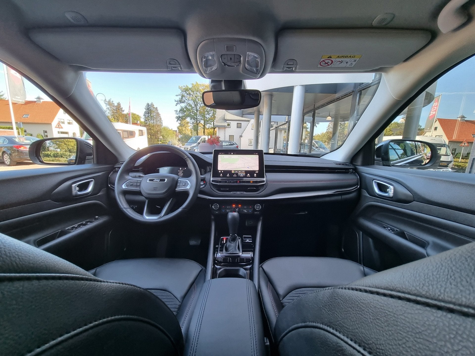 Jeep Compass 1.5T HEV - e-Hybrid S | 2024 | 23dkm | Ad. crui, Auto's, Gebruikt, Zwart, 4 cilinders, Leder en Stof