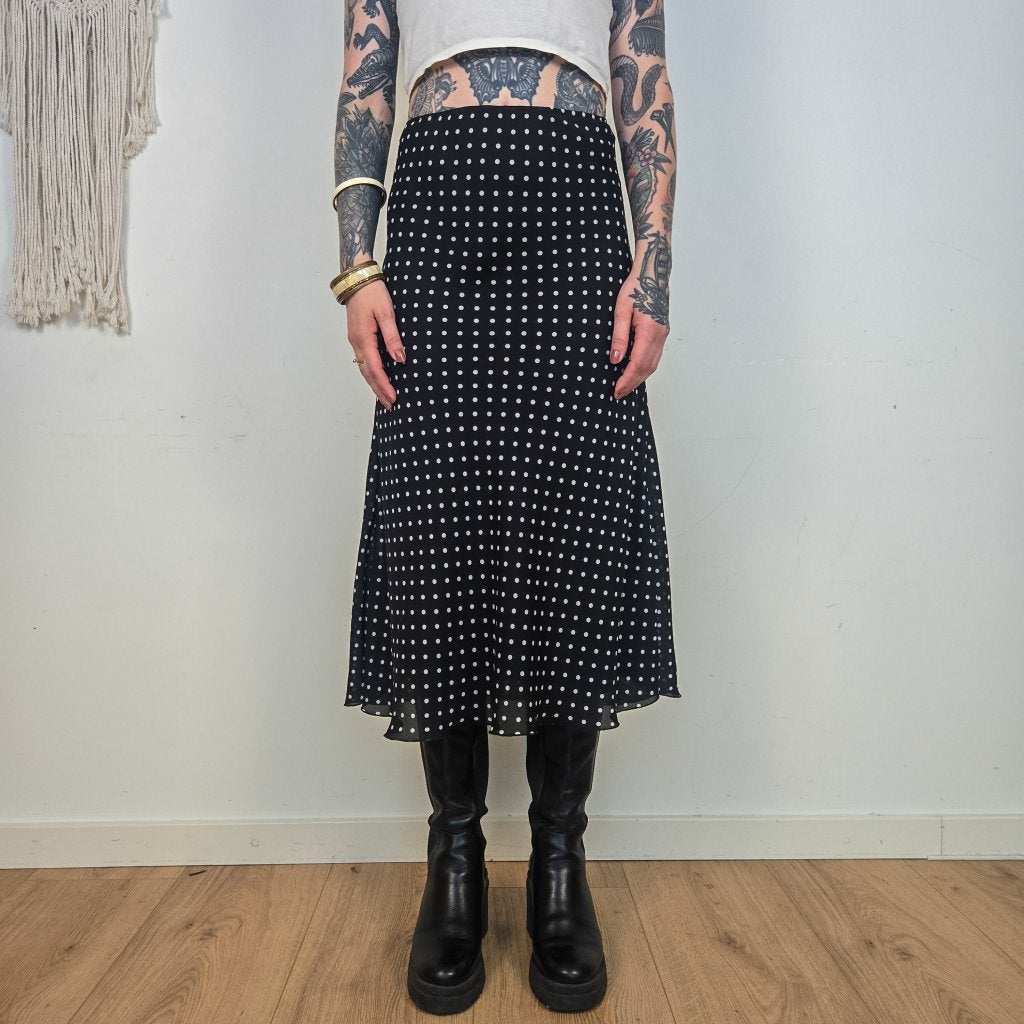 ONLY Zwarte Rok Polkadot Dames 40 / L, Only, Zwart, Maat 42/44 (L), Ophalen of Verzenden