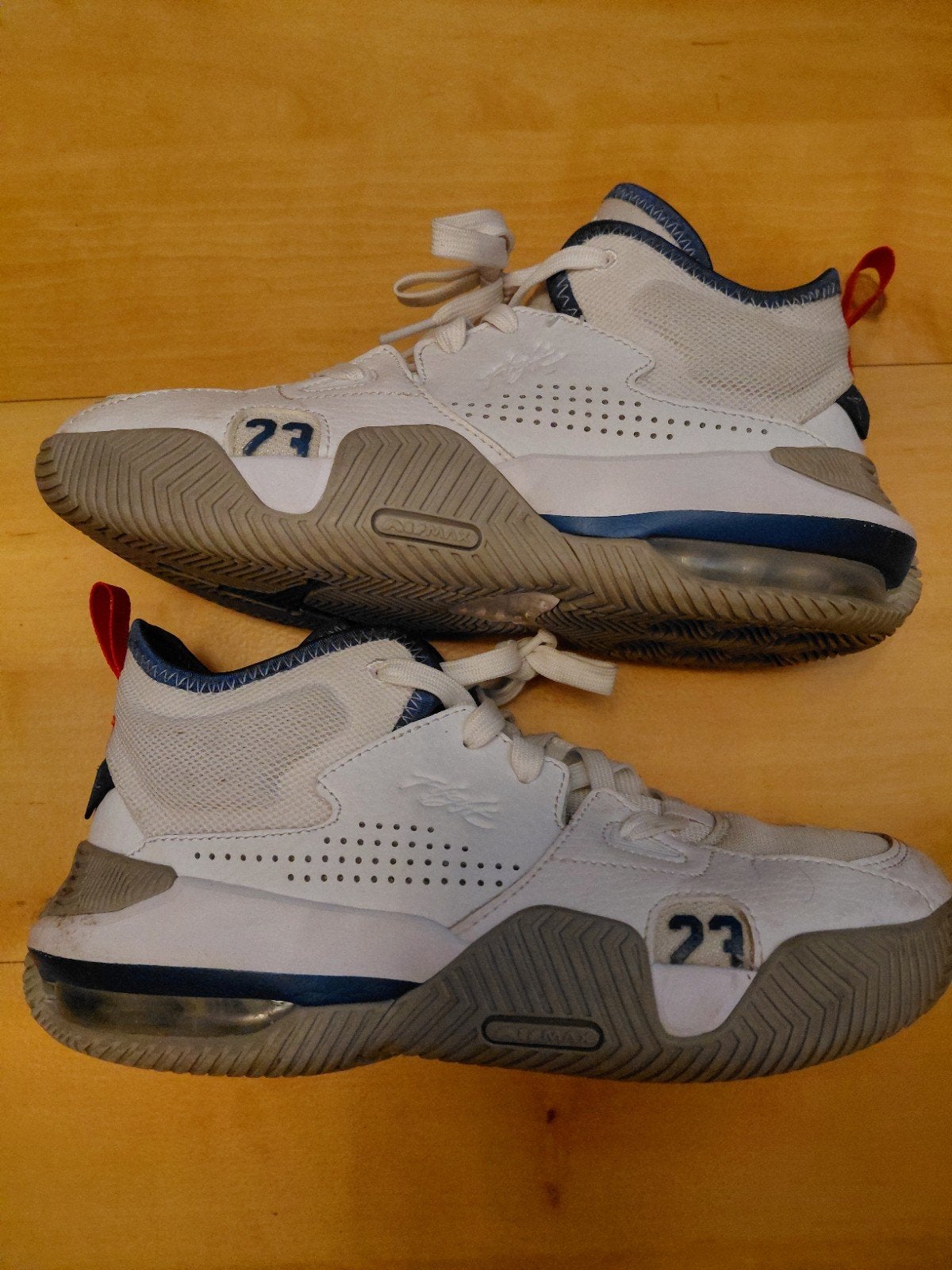 Jordan Stay Loyal 2 White True Blue Maat 38, Wit, Ophalen of Verzenden, Sneakers of Gympen, Gedragen