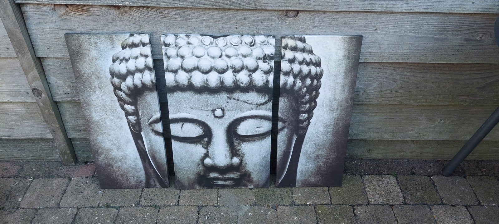 Gratis 3-luik Boeddha schilderij, Huis en Inrichting, Woonaccessoires | Schilderijen, Tekeningen en Foto's, 50 – 75, Gebruikt
