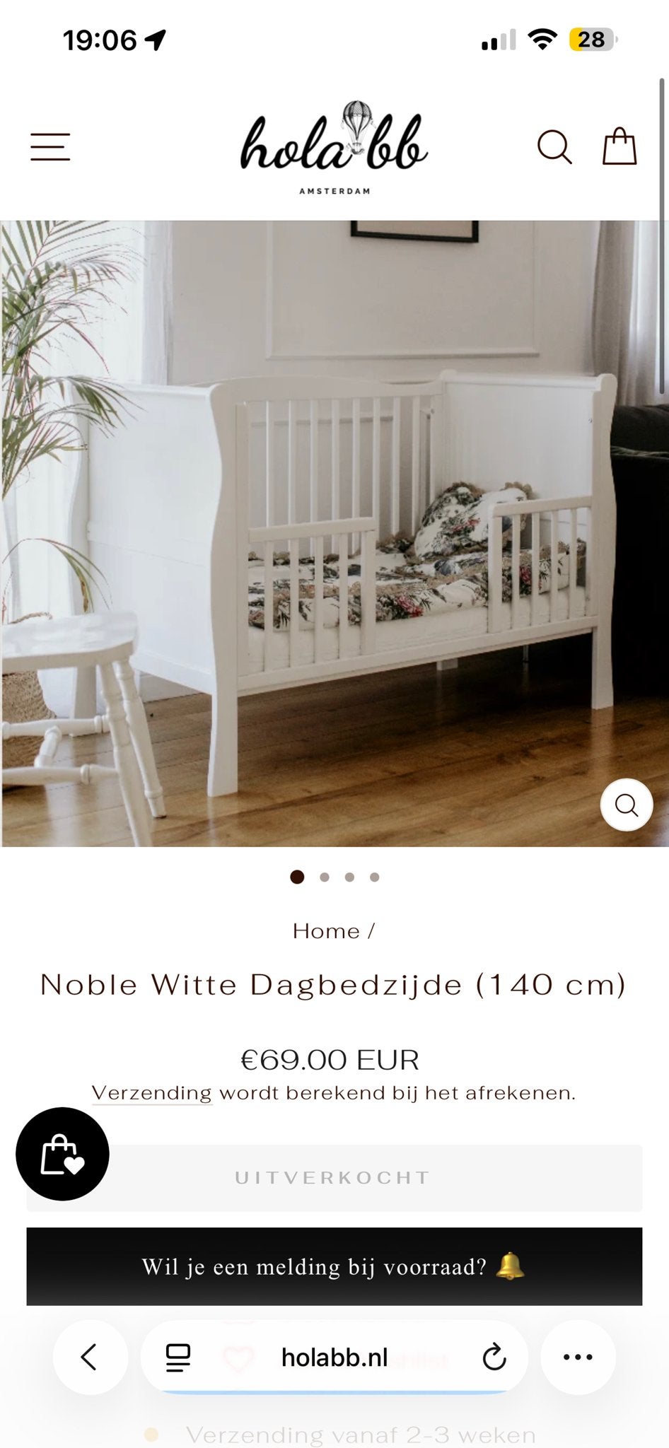 Woodies Noble dagbedzijde uitvalbescherming 140x70 cm NIEUW, Ophalen, Nieuw, 140 tot 160 cm, 70 tot 85 cm