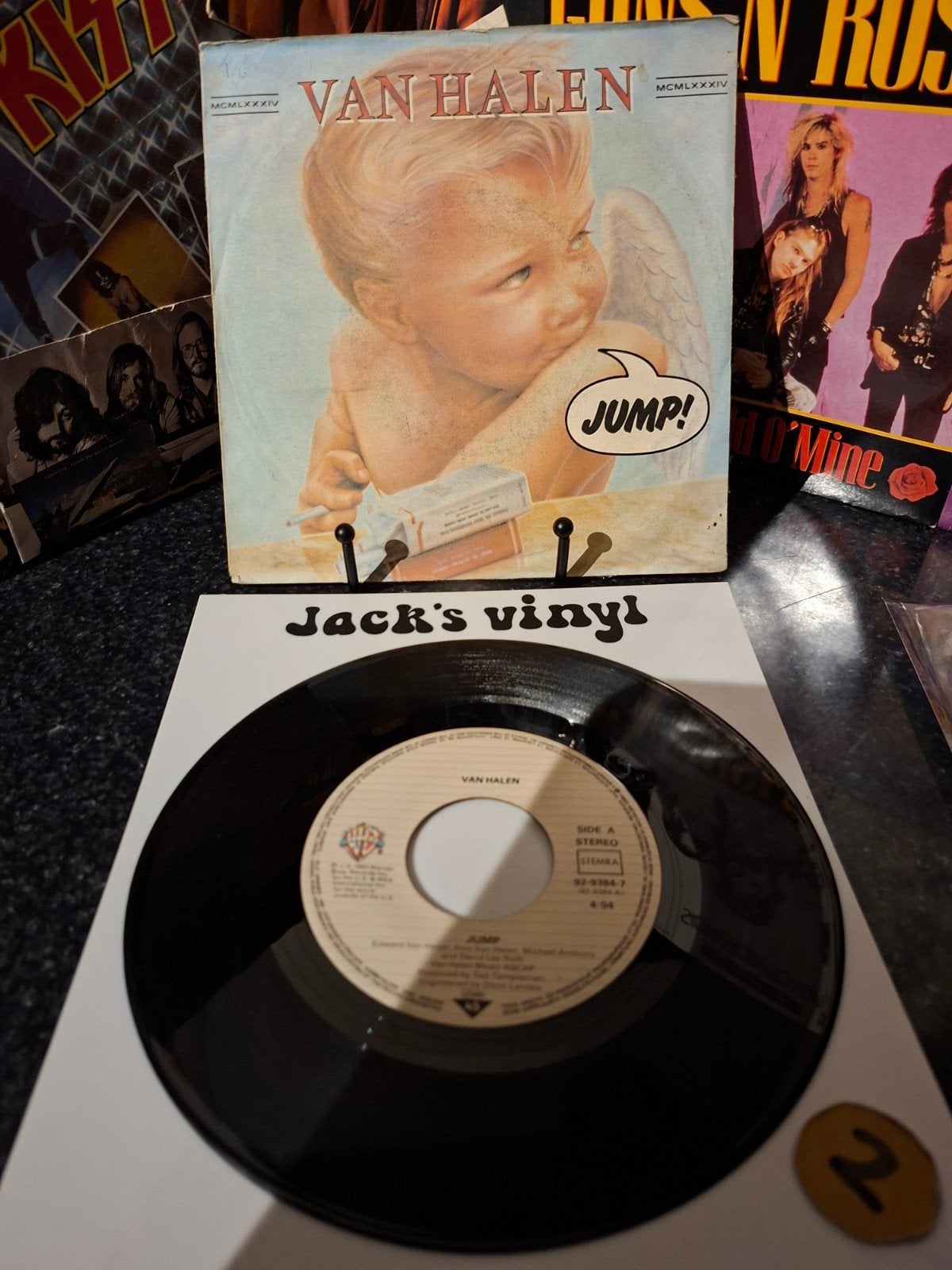 Van Halen - Jump! (7 inch vinyl single)1983/2, Gebruikt, 7 inch, Ophalen of Verzenden, Fotohoes