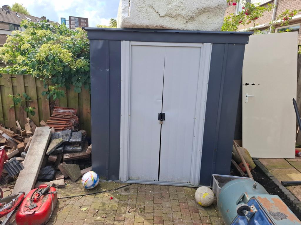 SPACEMAKER Metalen Tuinkast 6x4 antraciet 188x115 cm, Ophalen, Gebruikt, ., Hornbach