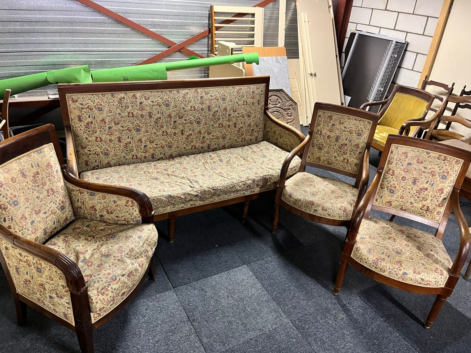Franse oude Bank, stoelen / fauteuil, Antiek en Kunst, Ophalen