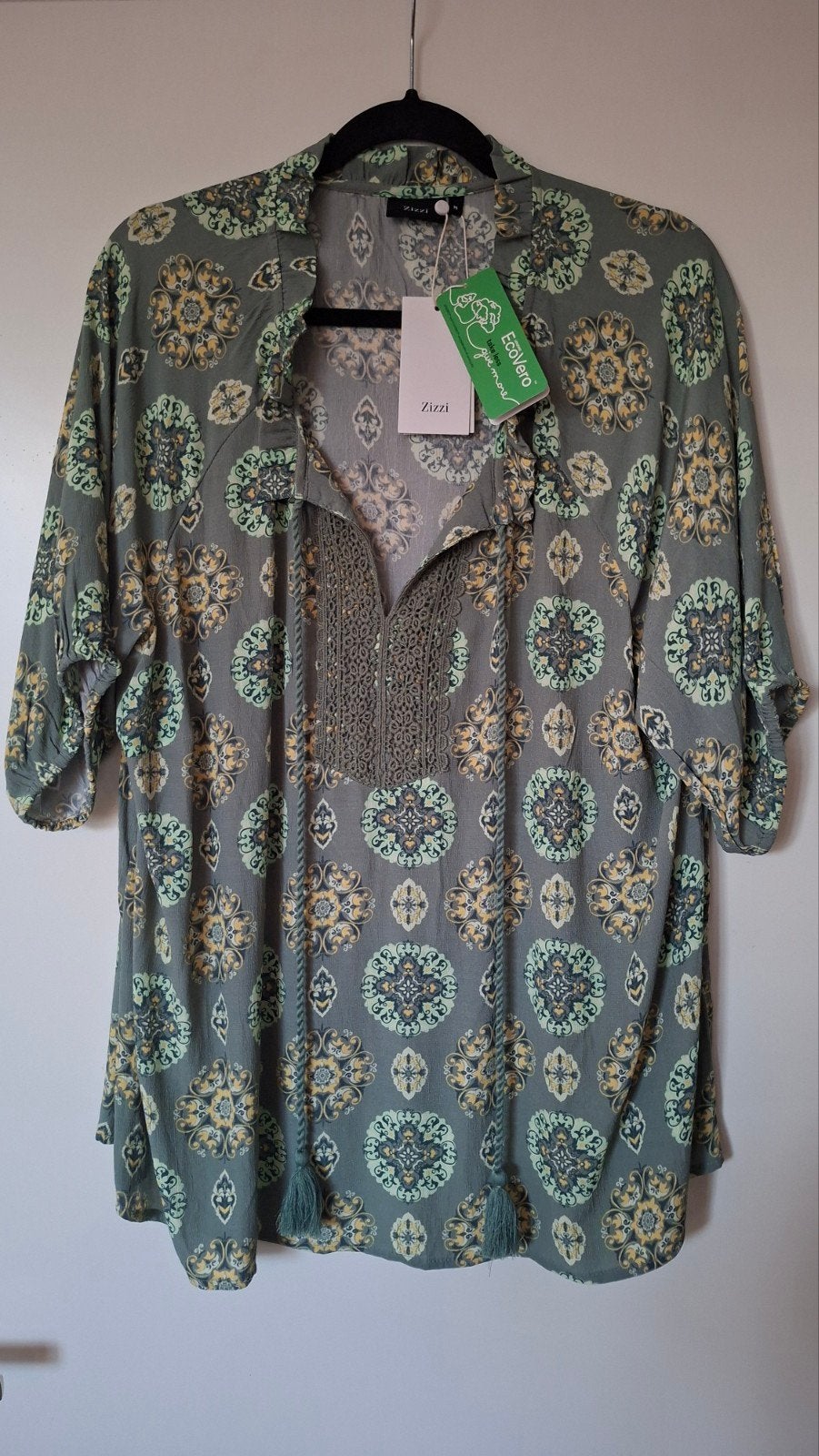 Zizzi blouse top Epiper met Halflange mouwen maat M (46/48), Zizzi, Maat 46/48 (XL) of groter, Nieuw, Ophalen of Verzenden