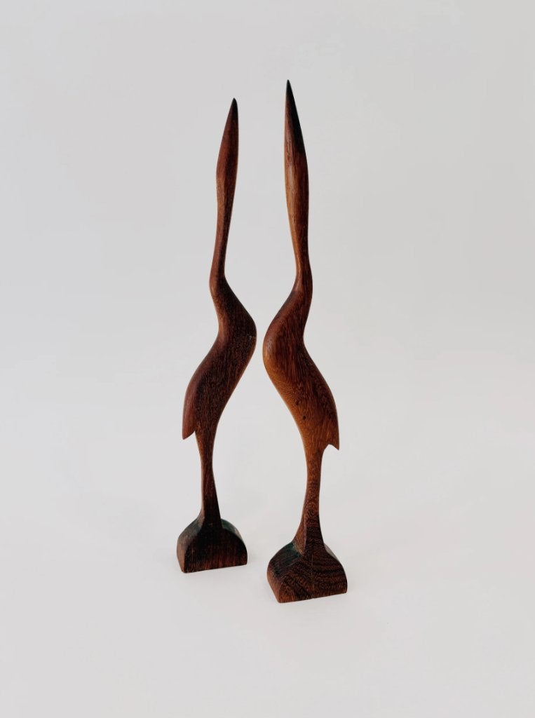 SET VAN 2 VINTAGE HOUTEN VOGELS, Ophalen of Verzenden