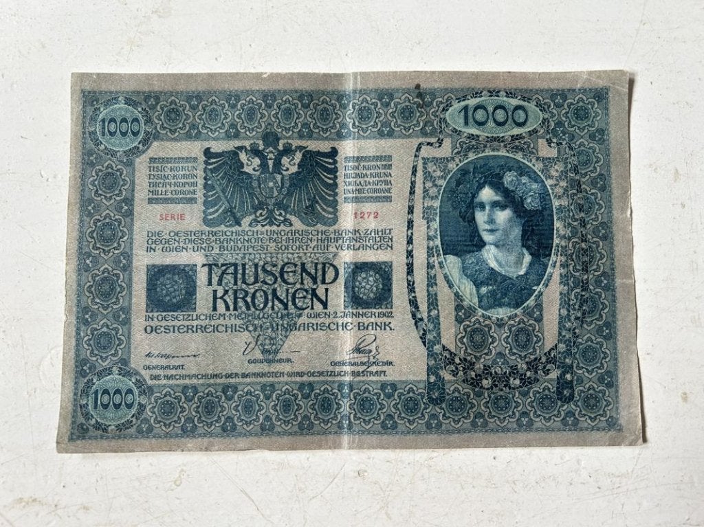 Bankbiljet 1902 Oostenrijk 1000 Kronen, Ophalen of Verzenden, Oostenrijk, Los biljet