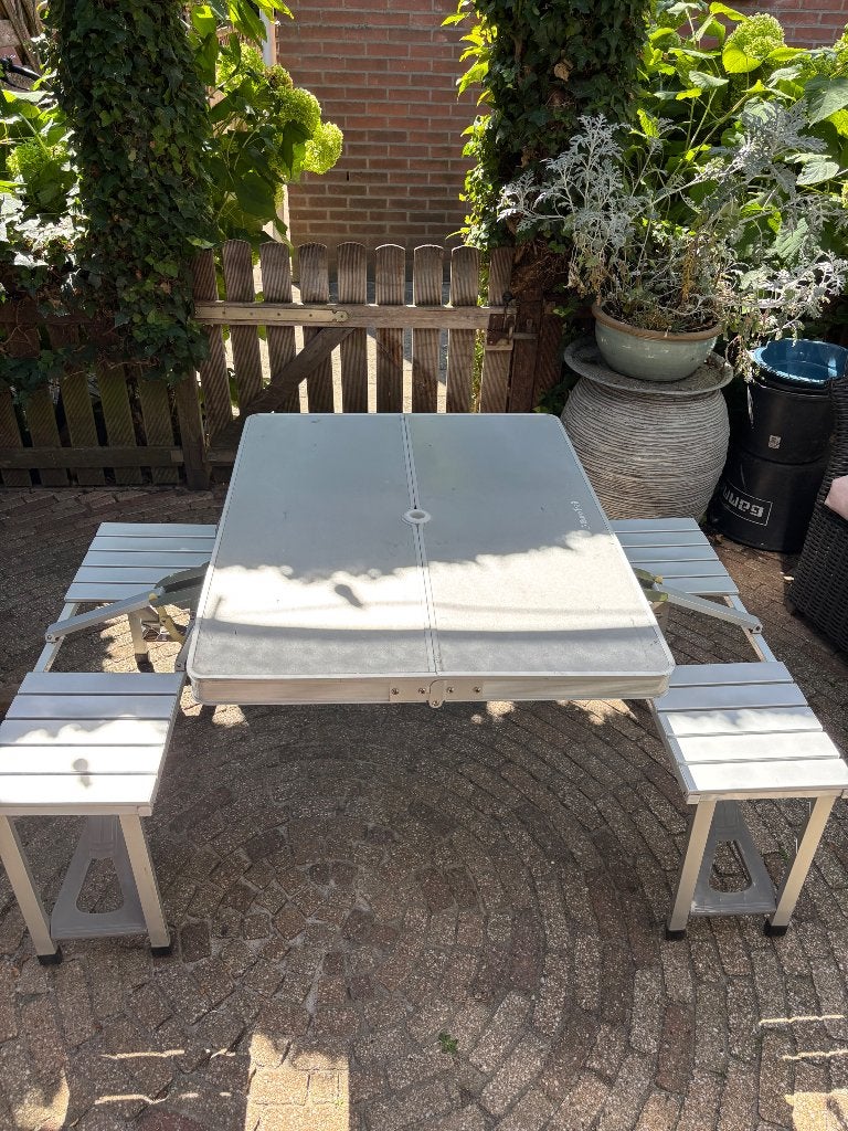 Picknicktafel opvouwbaar, Ophalen, Gebruikt, Aluminium, Inklapbaar