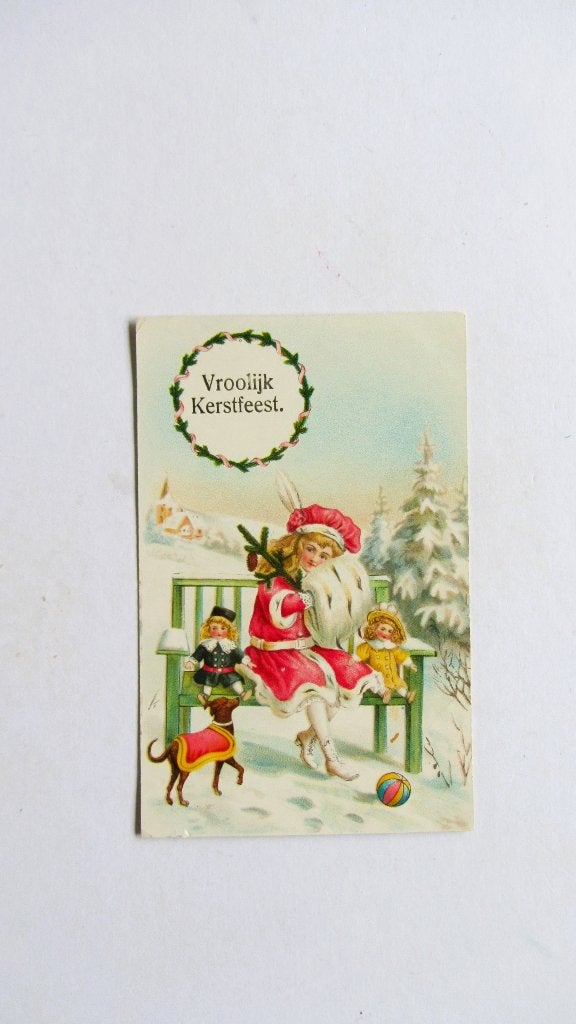 Vroolijk Kerstfeest, Ophalen of Verzenden, Voor 1920, Ongelopen, Feest(dag)