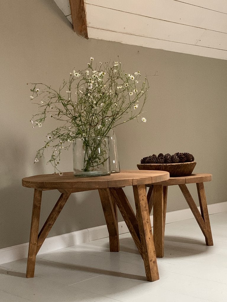 Ronde salontafels ~ sober,oud,landelijk~ Huisje Sfeer, Ophalen of Verzenden, Nieuw