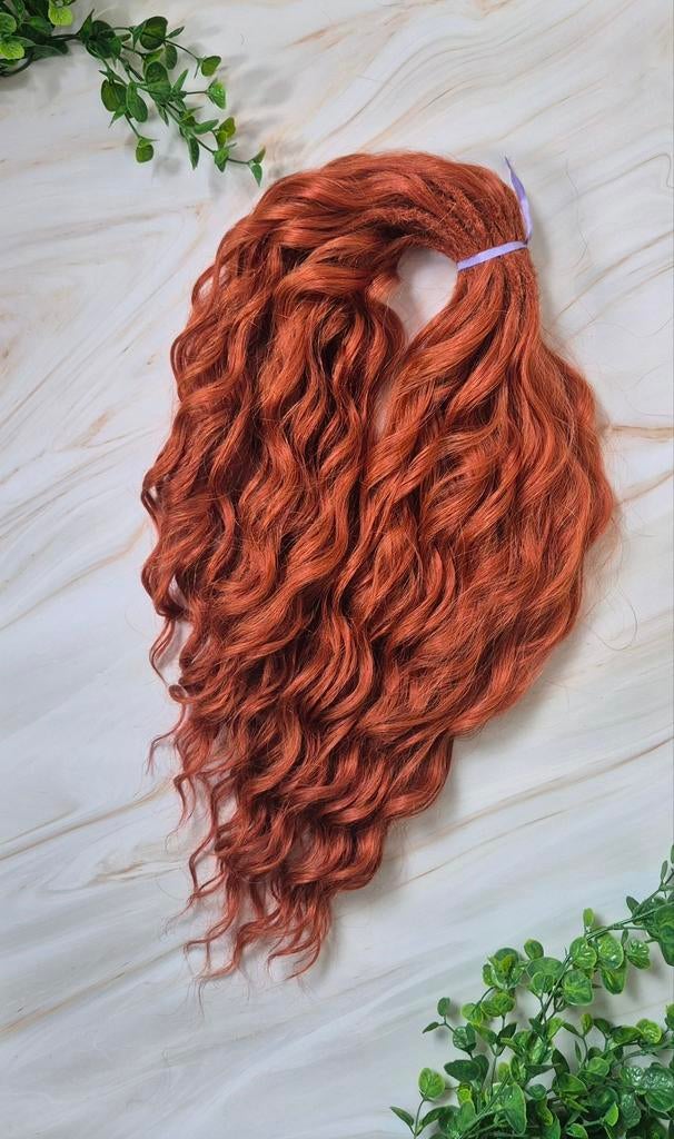 Nieuwe herbruikbare dreadlocks, ginger kleur, 55 stuks, Ophalen of Verzenden, Nieuw, Pruik of Haarverlenging