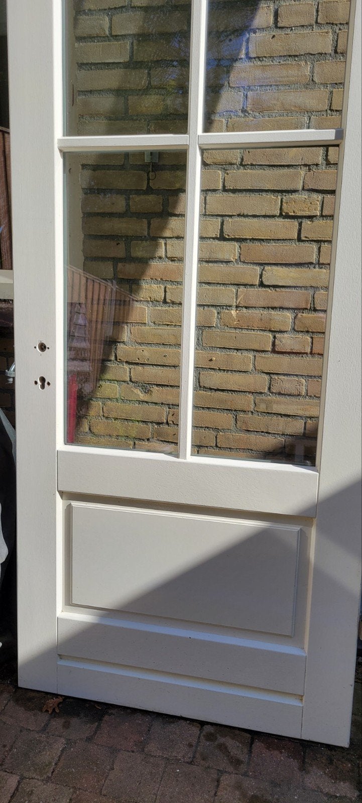 Hardhouten deurkozijn en Hardhouten deur., 215 cm of meer, Hout, Ophalen, 100 tot 120 cm
