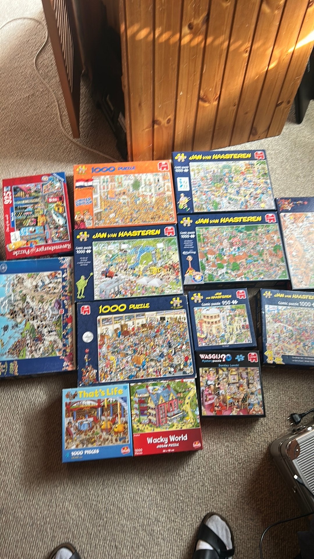 Veel Jan van Haasteren puzzels diverse 950 /1000 stuks, Ophalen, 500 t/m 1500 stukjes, Zo goed als nieuw