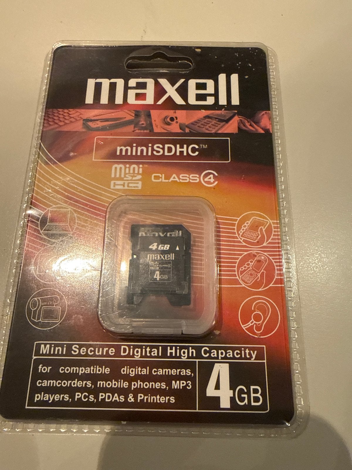 Maxell miniSDHC 4GB Class 4 Geheugenkaart, Audio, Tv en Foto, MicroSDHC, Nieuw, Ophalen of Verzenden, Fotocamera