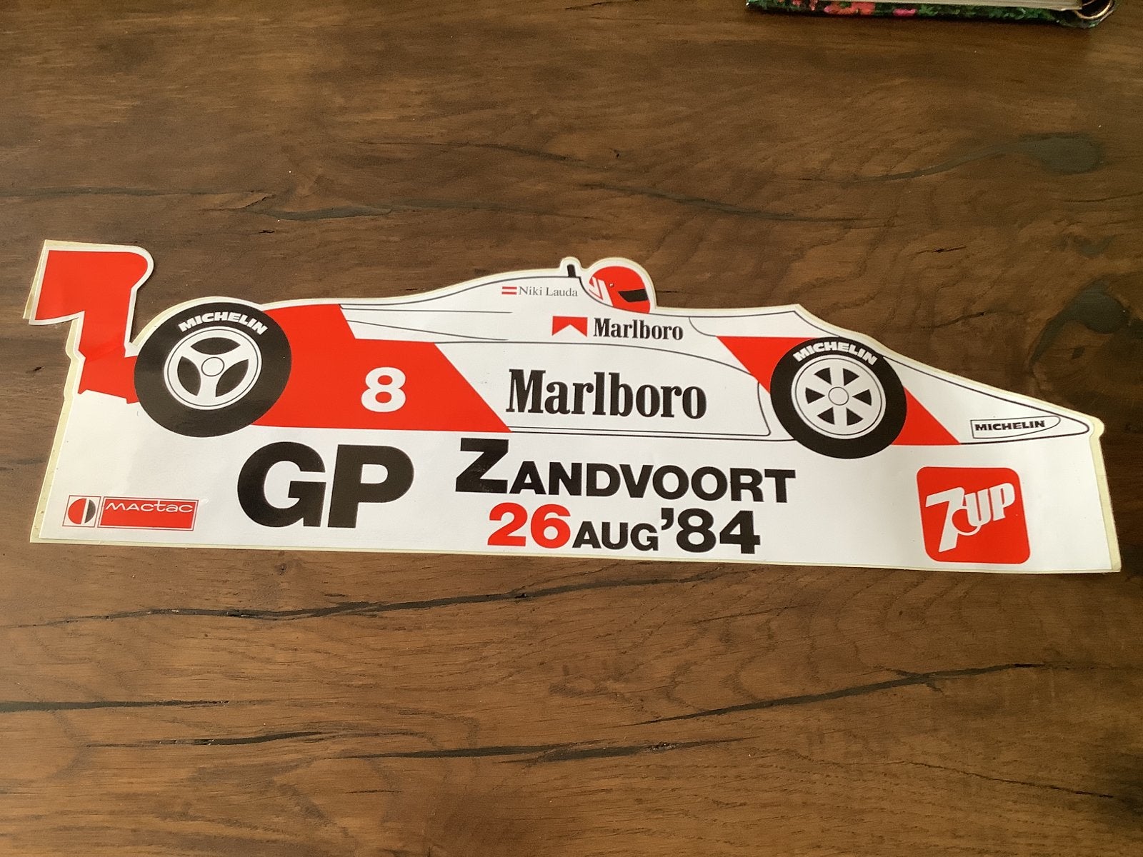 Vintage GP Zandvoort '84 Niki Lauda F1 Sticker, Ophalen of Verzenden