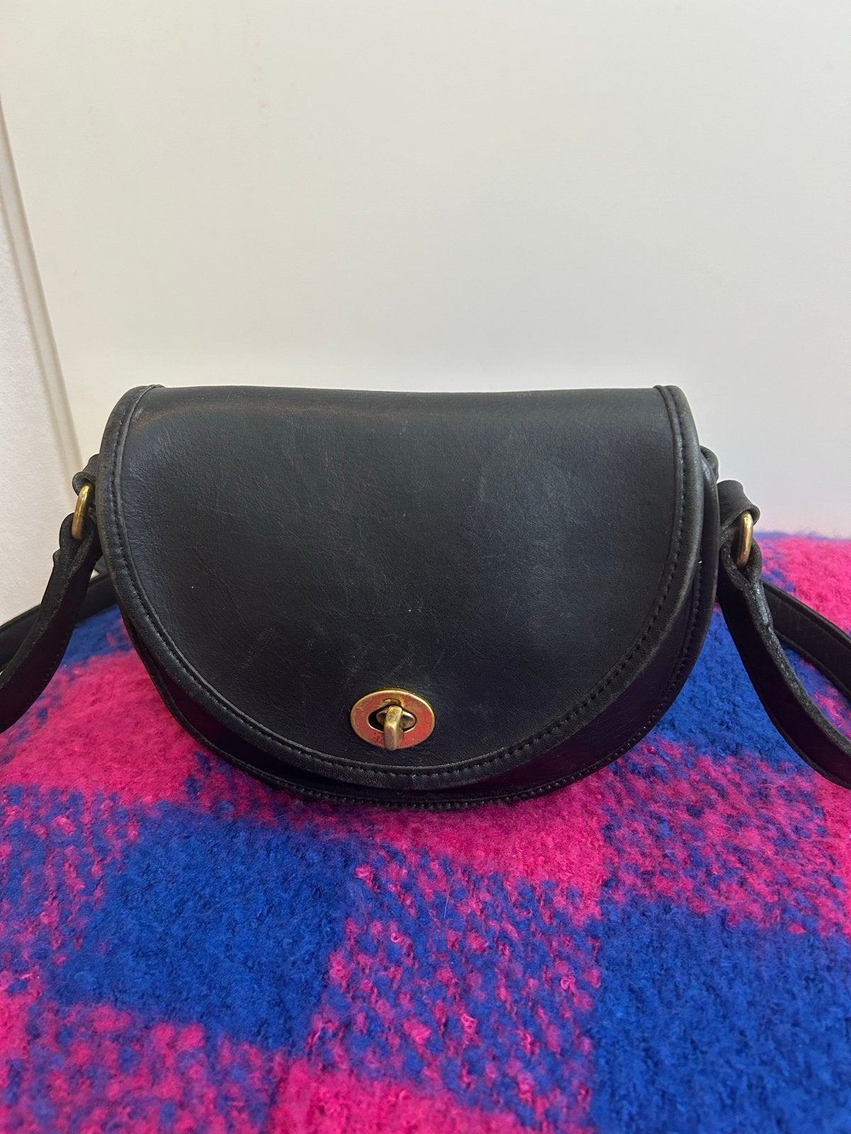 Coach Vintage Leren Schoudertasje Zwart, Ophalen of Verzenden, Gebruikt, Zwart, Schoudertasje
