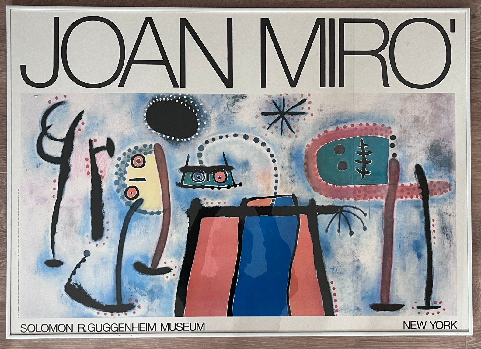 Joan Miró - Guggenheim Museum New York - 1986 Kunstposter, Antiek en Kunst, Ingelijst, Lithografie, Ophalen, Personages en Fantasiefiguren