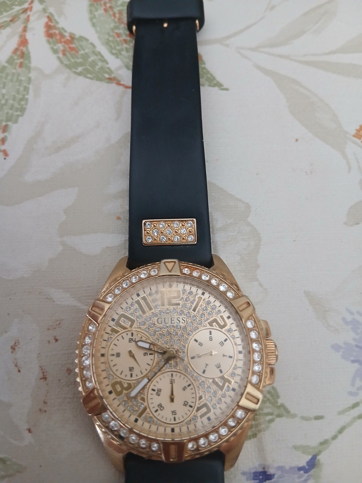 Guess Horloge W1160L1 Lady Frontier met strass, Overige materialen, Gebruikt, Guess, Polshorloge