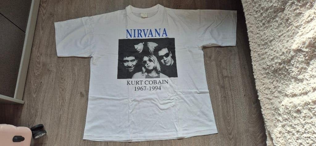 Nirvana herdenkingshirt  1994, Ophalen of Verzenden, Zo goed als nieuw, Maat 56/58 (XL), Wit