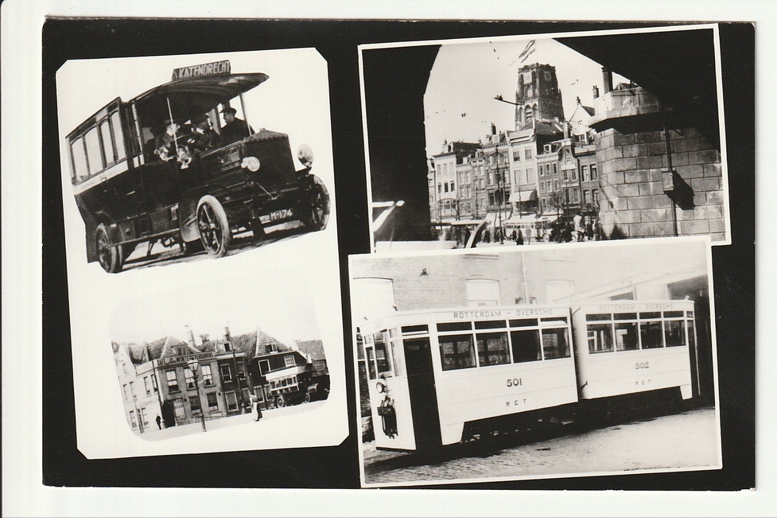 ROTTERDAM 1925 PARTICULIERE AUTOBUSSEN GROTE MARKT RTM TRAM, Verzamelen, Ophalen of Verzenden, 1960 tot 1980, Ongelopen, Zuid-Holland