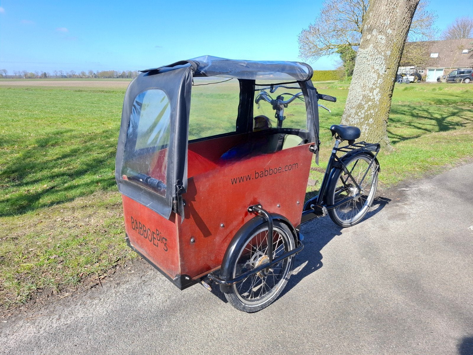Babboe Big Bakfiets met Huif - Ideaal voor Gezinnen, Ophalen, Gebruikt, 4 kinderen of meer, Huif
