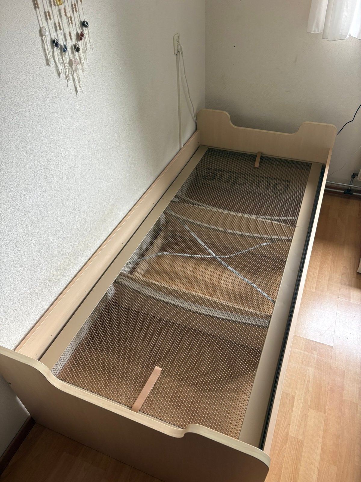 Auping spiraalbodem, Ophalen, 90 cm, Eenpersoons, Beige