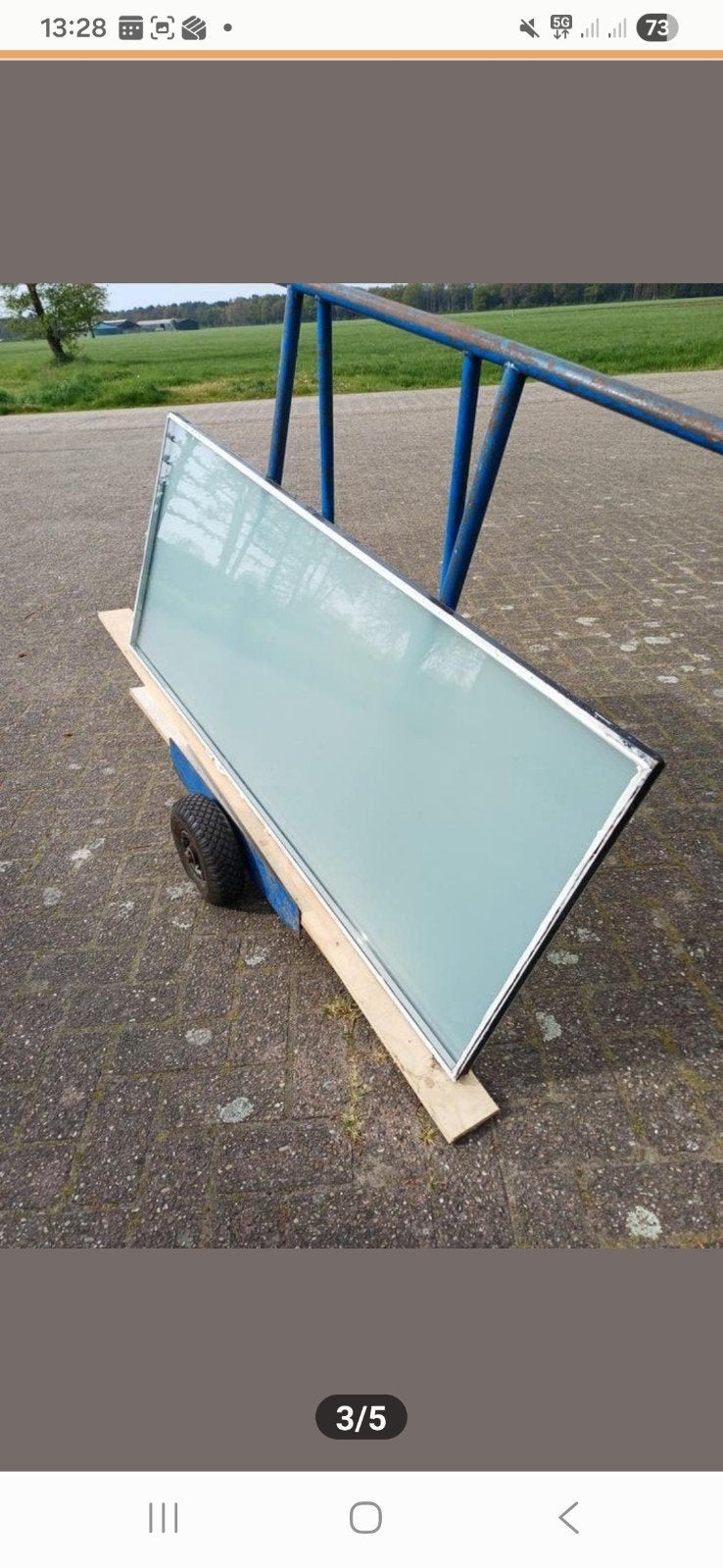 HR++ Veiligheidsglas met Satijn Binnenzijde - 617x1445mm, Ophalen, Gevelraam of Ruit, Minder dan 80 cm, 120 tot 160 cm