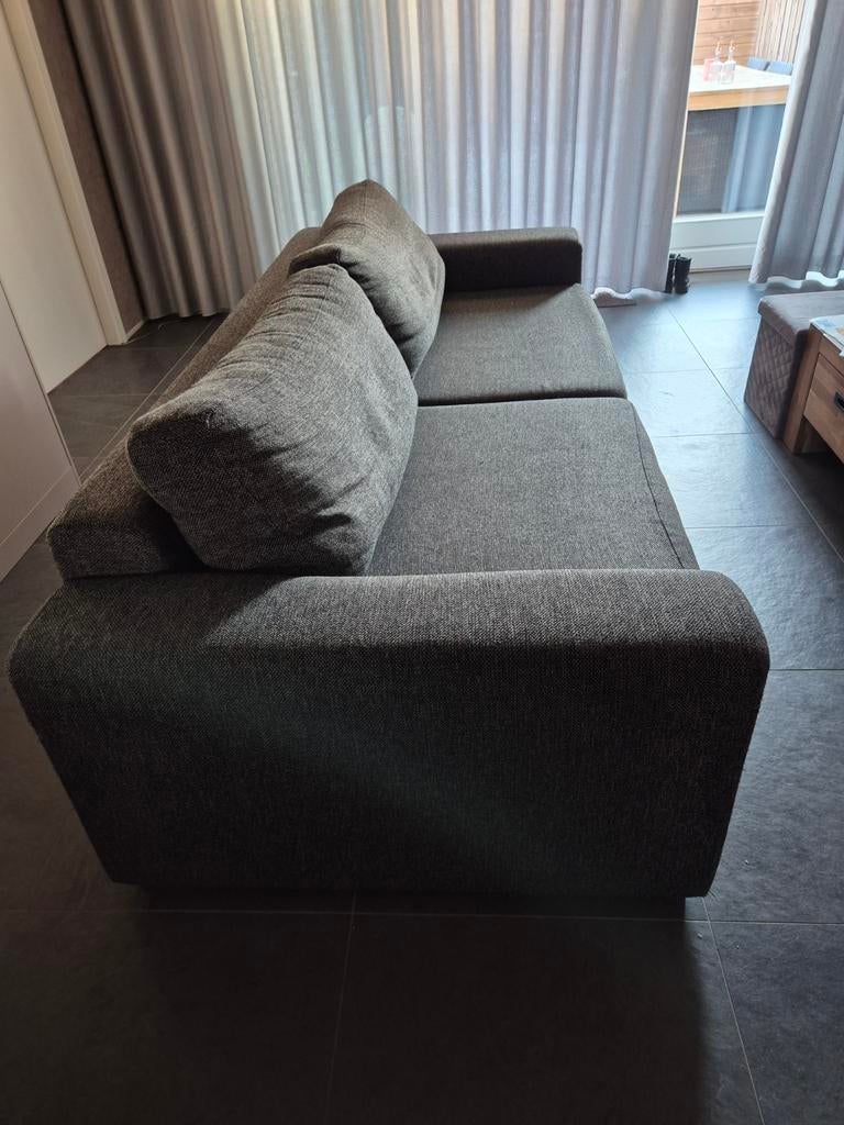 Comfortabele grijze tweezitsbank - 240x100 cm, Ophalen, Gebruikt, Tweepersoons, 75 tot 100 cm