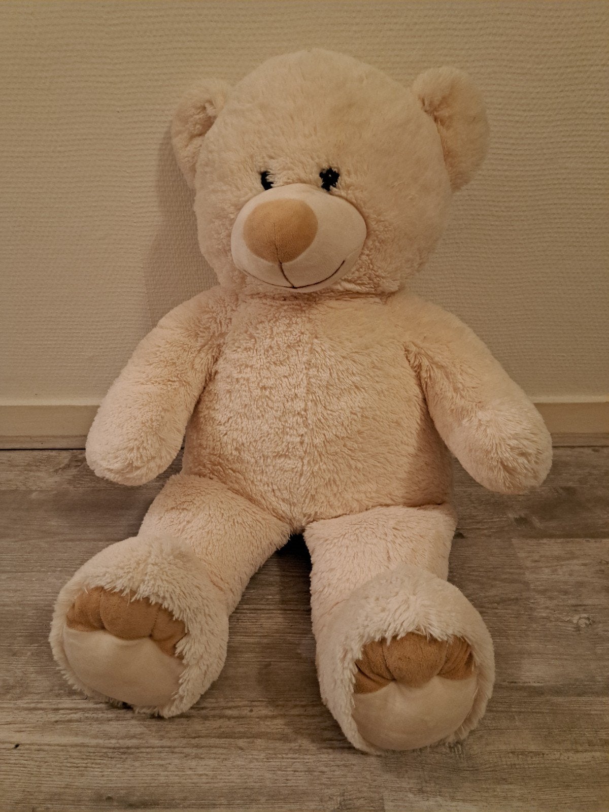 Grote zachte beige teddybeer - knuffel, Ophalen, Overige merken, Overige karakters, Beer