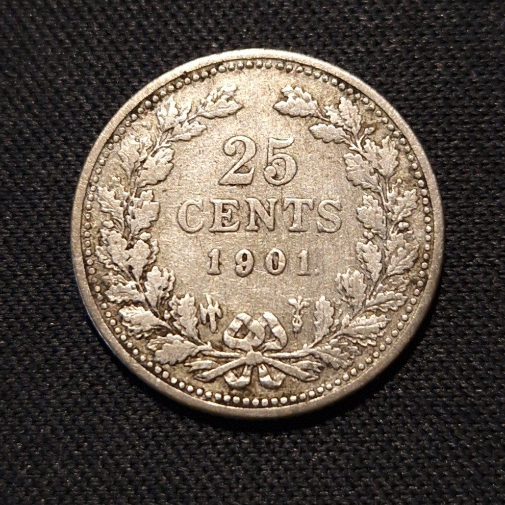 25 cent 1901, Verzenden, Zilver, 25 cent, Koningin Wilhelmina