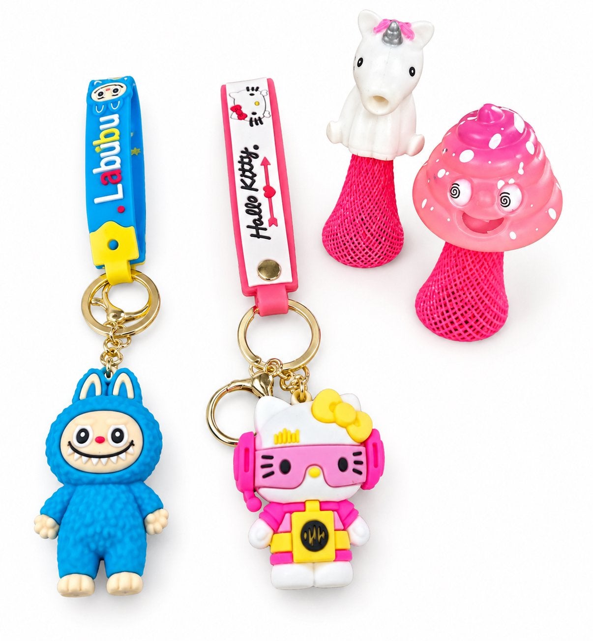 Sleutelhangers (Labubu, Hello Kitty) & Plop figuurtjes, Ophalen of Verzenden, Gebruikt, Knuffel of Figuurtje