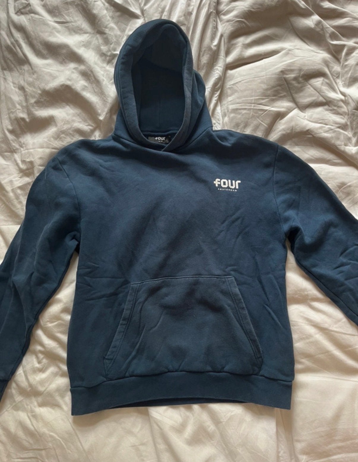 FOUR Amsterdam hoodie donkerblauw maat M, Ophalen, Gedragen, Blauw