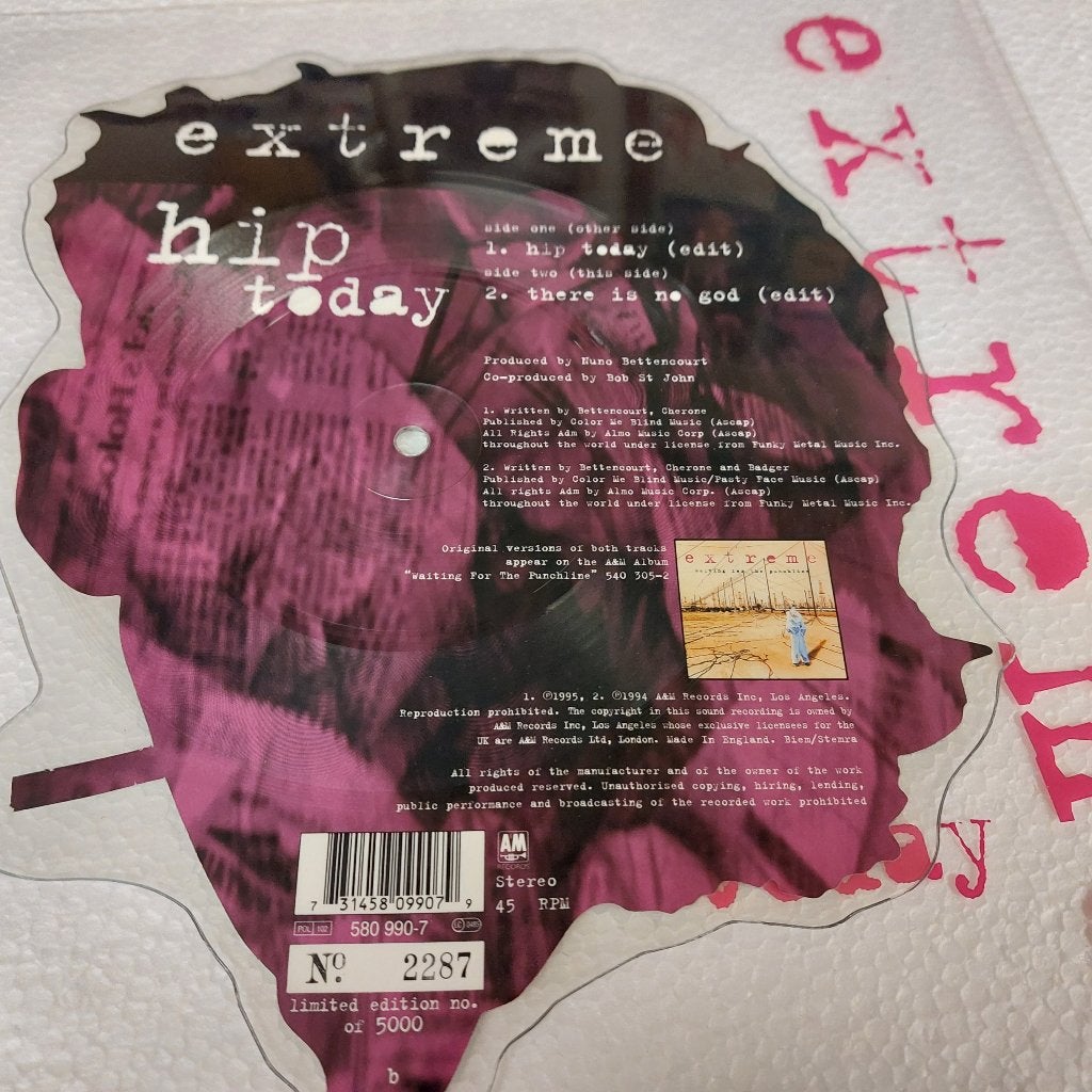 Extreme VINYL PICTURE DISC shape single disc vinyl, Cd's en Dvd's, Vinyl | Rock, Overige formaten, Ophalen of Verzenden, Poprock