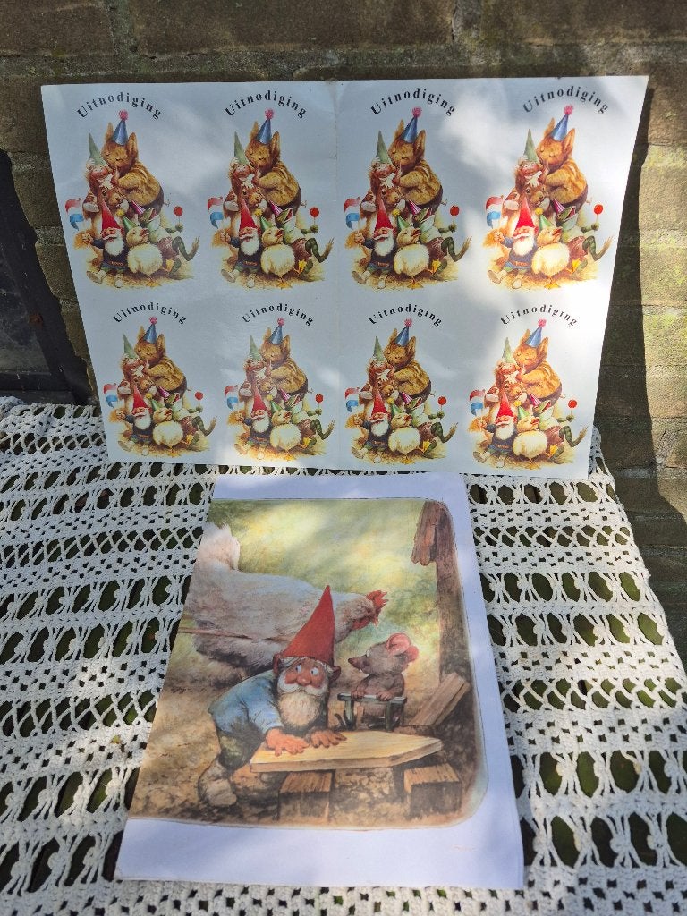 uitnodigingen en placemats - Kabouterthema, Ophalen of Verzenden, Nieuw, Feestartikel, Verjaardag