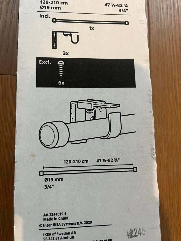IKEA Bekräfta Gordijnroede met Beugels wit - ongebruikt, Ophalen, Overige kleuren, 150 tot 200 cm, Nieuw