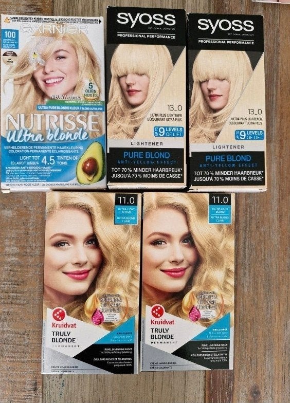 5 x verf om je haar er superblond mee te maken. NIEUW, Ophalen of Verzenden, Nieuw, Gehele gezicht, Verzorging
