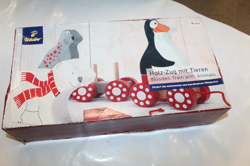 Nieuwe Houten Trein met Dieren - Tchibo, Ophalen of Verzenden, Nieuw, Overige typen