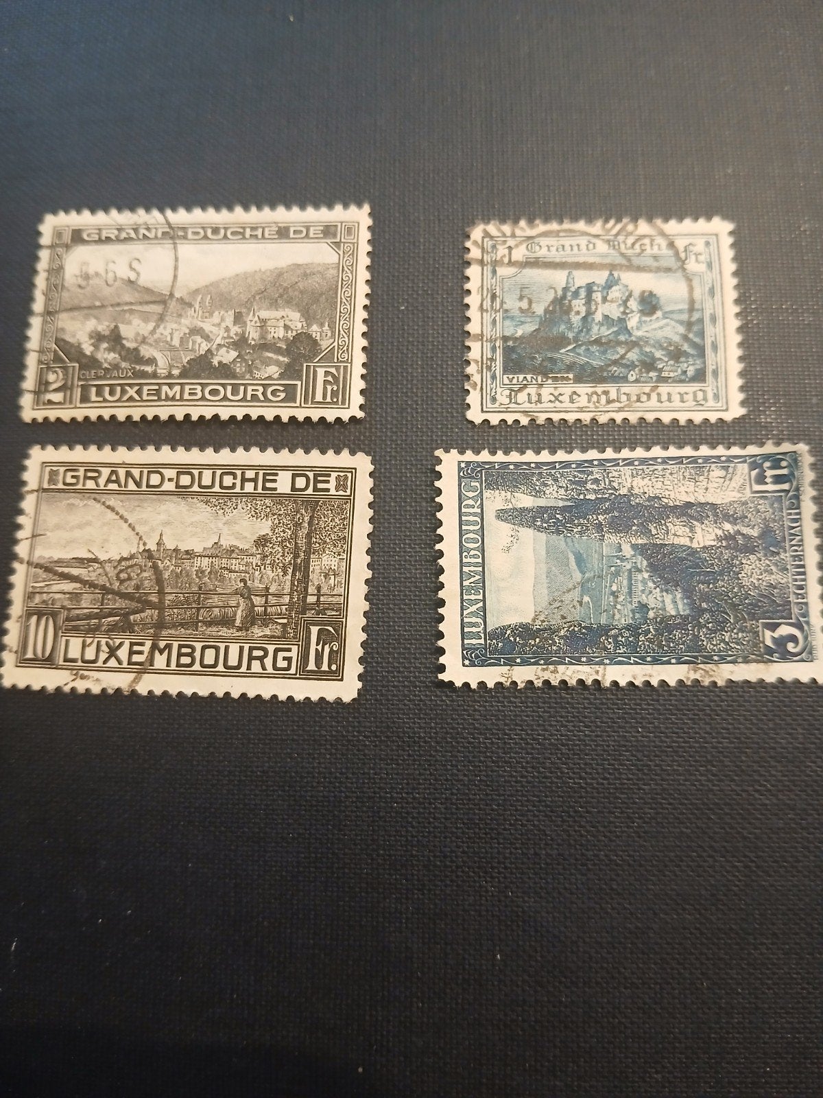 Luxemburgse zegels 1923 - Echterna, Lux.Stad, Vianden.Claiva, Ophalen of Verzenden, Luxemburg, Gestempeld
