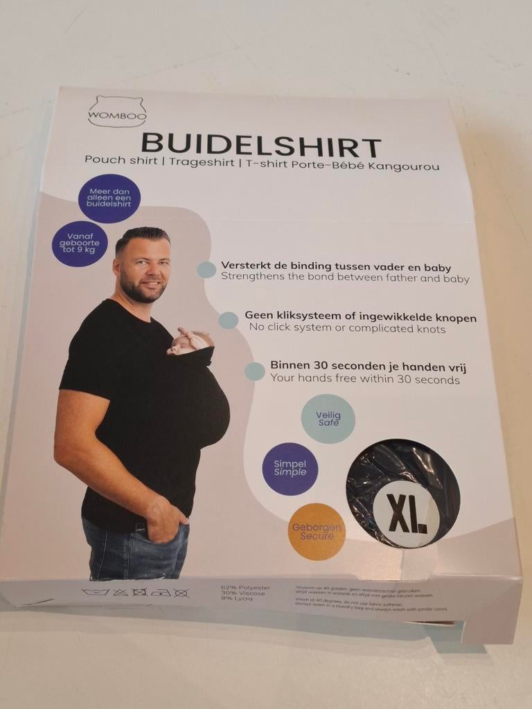 Buidelshirt heren maat xl zwart, Nieuw, Buik, Draagzak, Ophalen