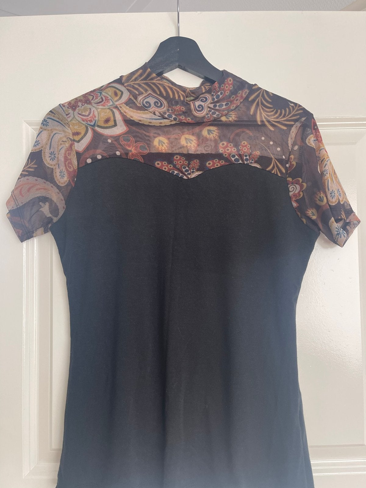 Chastar top met korte mouwen en paisley print, Zwart, Ophalen of Verzenden, Korte mouw, Maat 36 (S)
