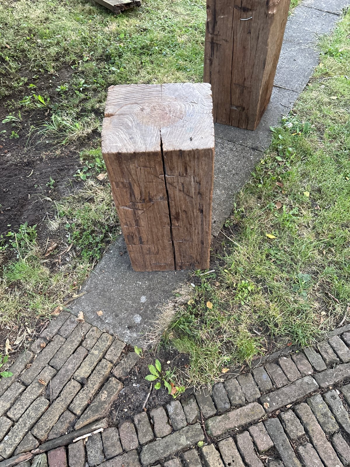 Oude meerpaal / barkruk / sierpaal van hout, Ophalen, Zo goed als nieuw, Hout