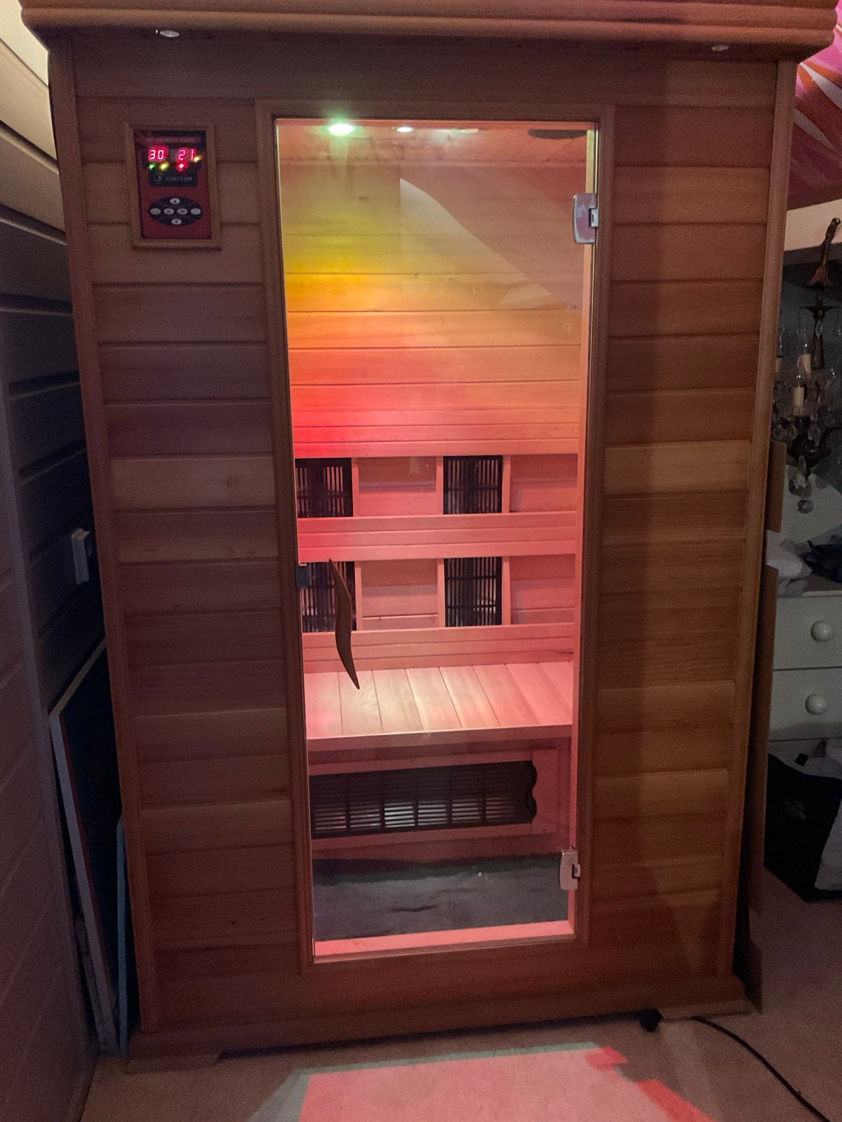 Infrarood sauna voor 2 personen met radio, Sport en Fitness, Ophalen, Gebruikt, Infrarood, Complete sauna