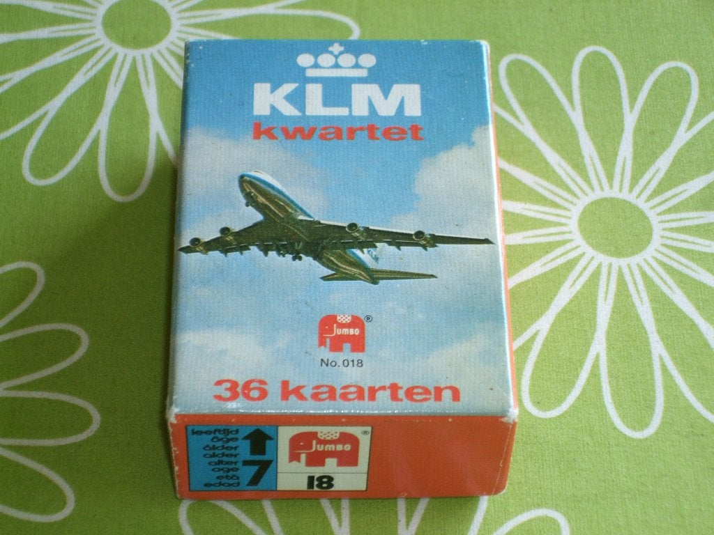 Vintage KLM kwartet - Jumbo No 018, Verzamelen, Ophalen of Verzenden, Gebruikt, Kwartet(ten)